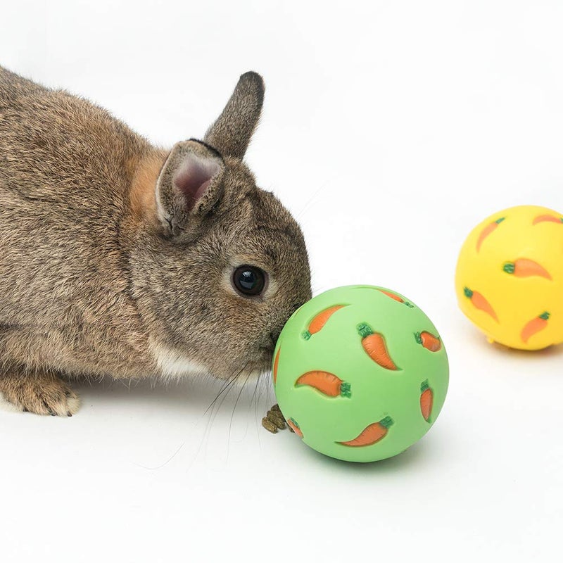 Niteangel Treat Ball, Snack Ball for Small Animals (Small, Yellow & Green) - Image 2